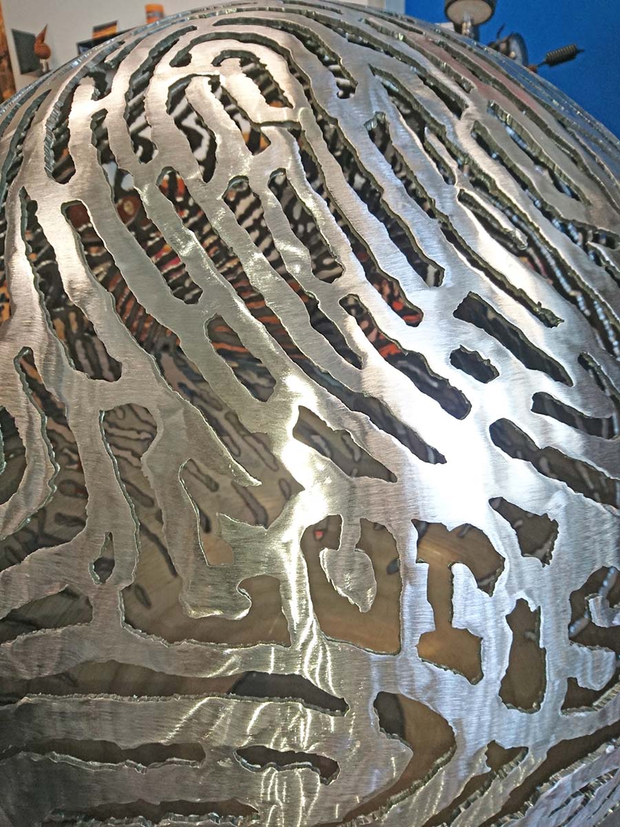 RONDO Motivkugel aus Stahl mit Motiv "Fingerabdrücke" aller Familienmitglieder