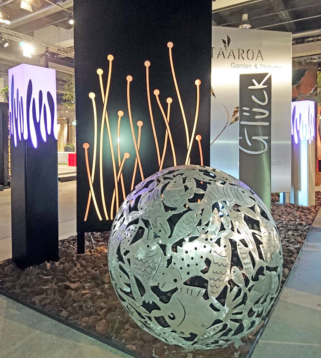 RONDO Alukugel mit Motiv "Fische" am Giardina Stand