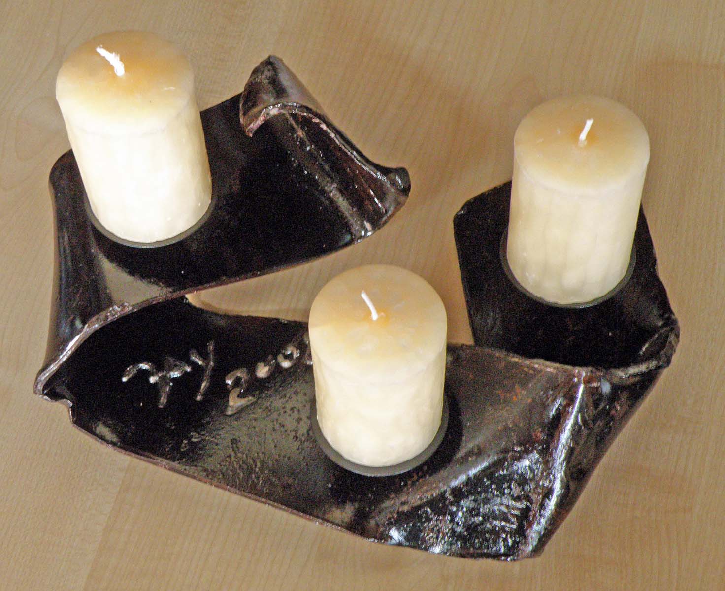 Kerzenständer aus Eisenschrott