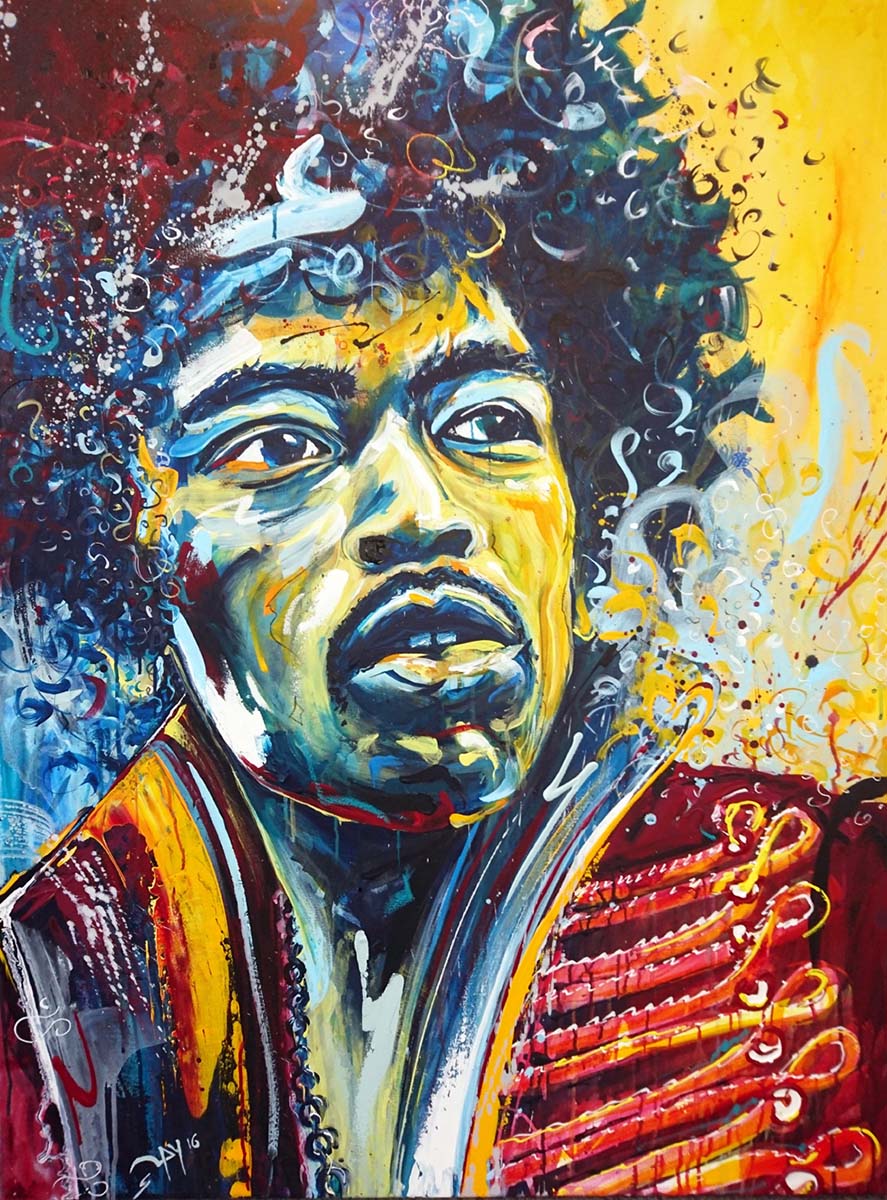 Acrylbild "Jimy Hendrix" 90 x 120 cm