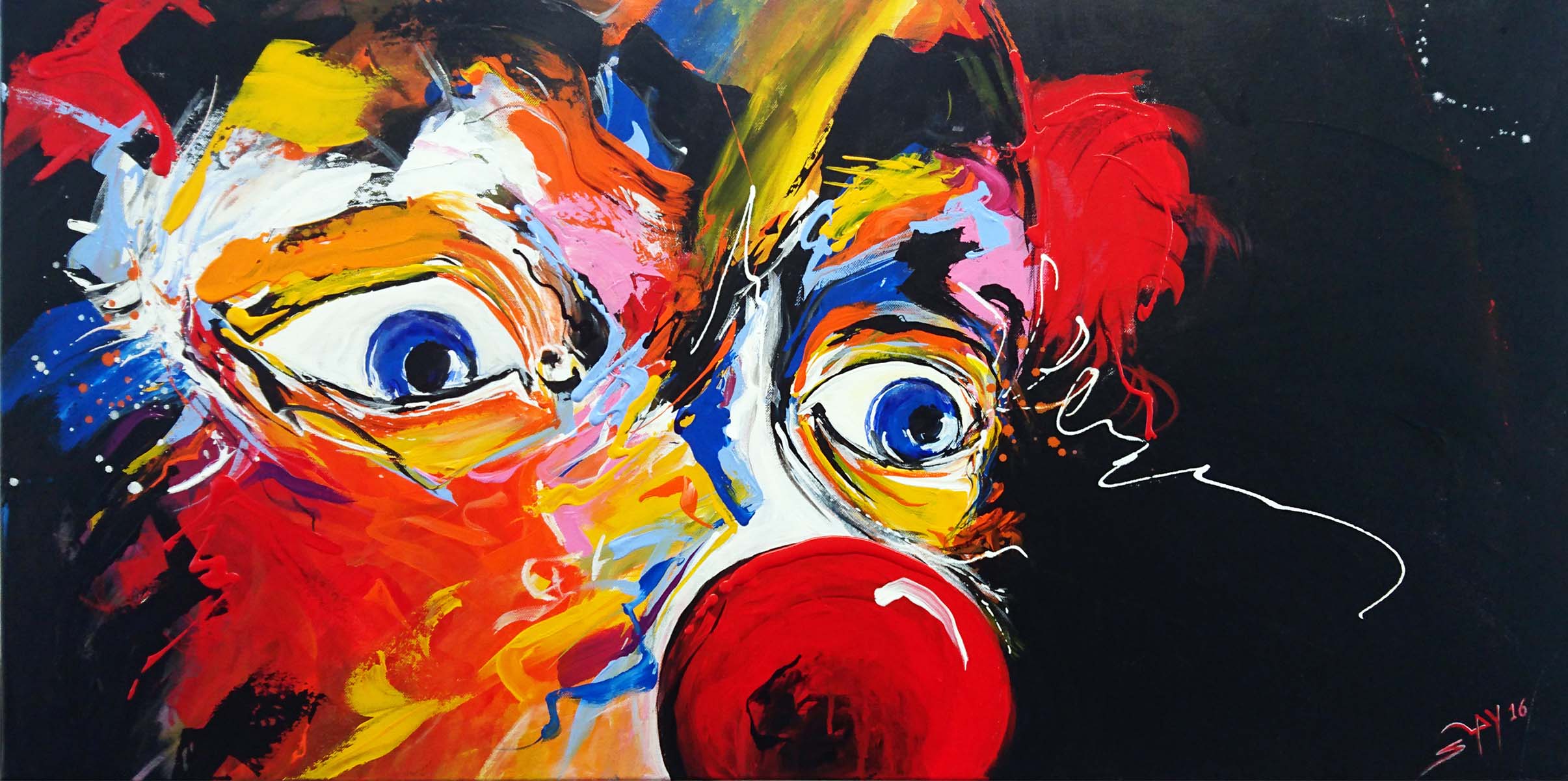Acrylbild "Clown 1" 100 x 50 cm