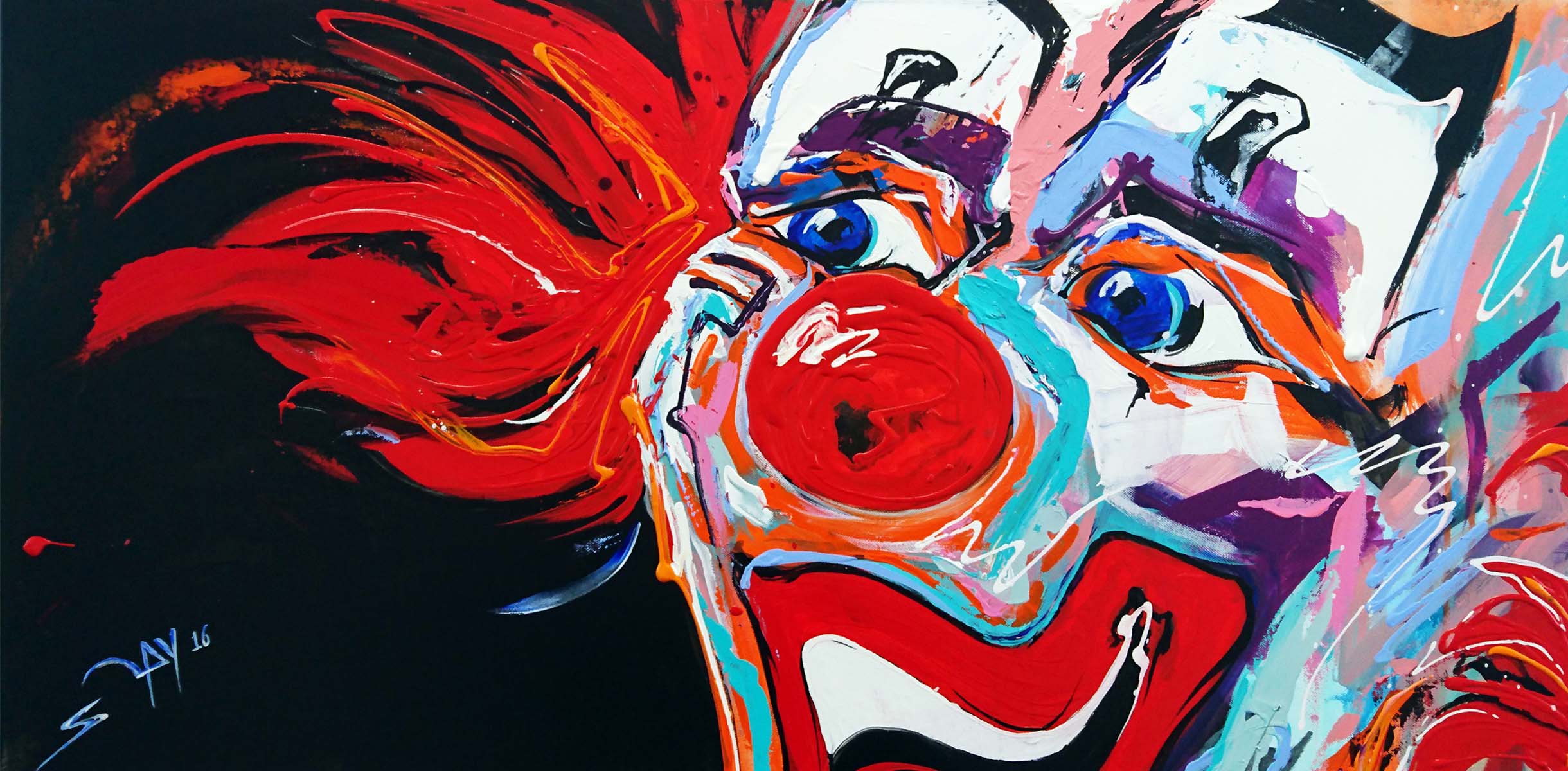 Acrylbild "Clown 2" 100 x 50 cm