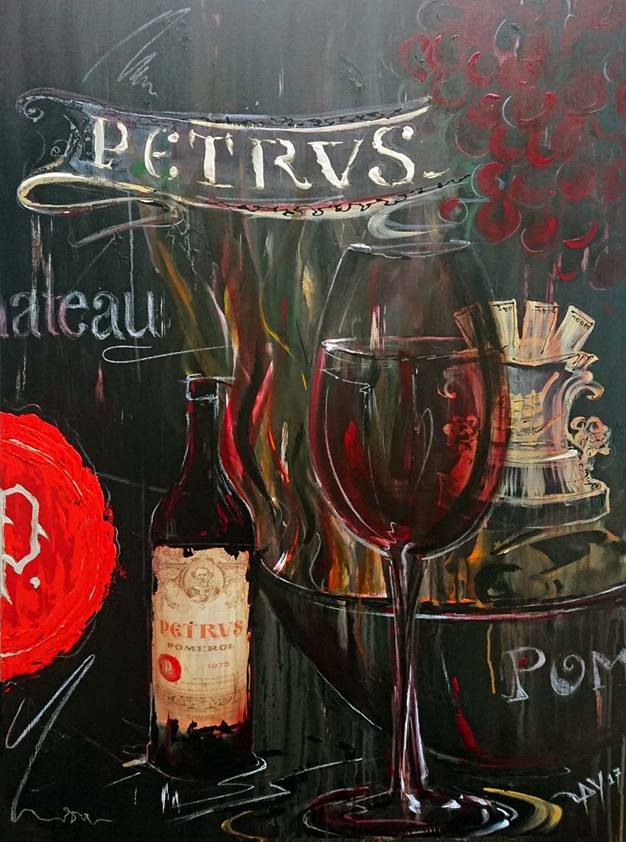 Acrylbild "Wein PETRUS" 90 x 120 cm