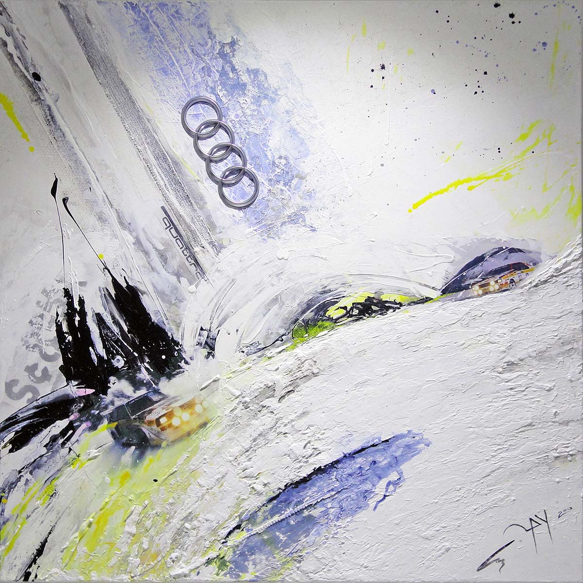 Acrylbild "Audi Quattro" 140 x 140 cm