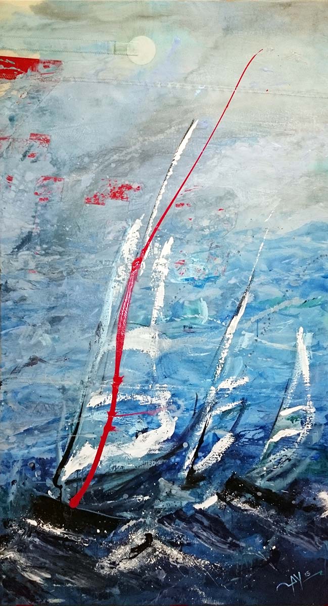 Acrylbild auf Segeltuch gemalt, 100 x 180 cm